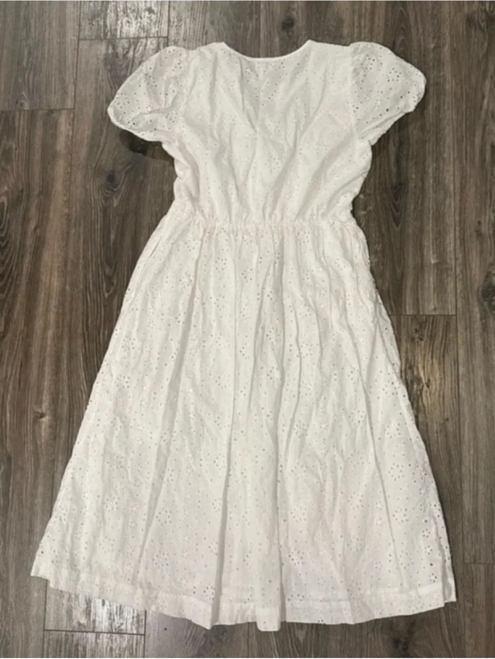 J. Crew White Eyelet Button-Front Maxi Dress
